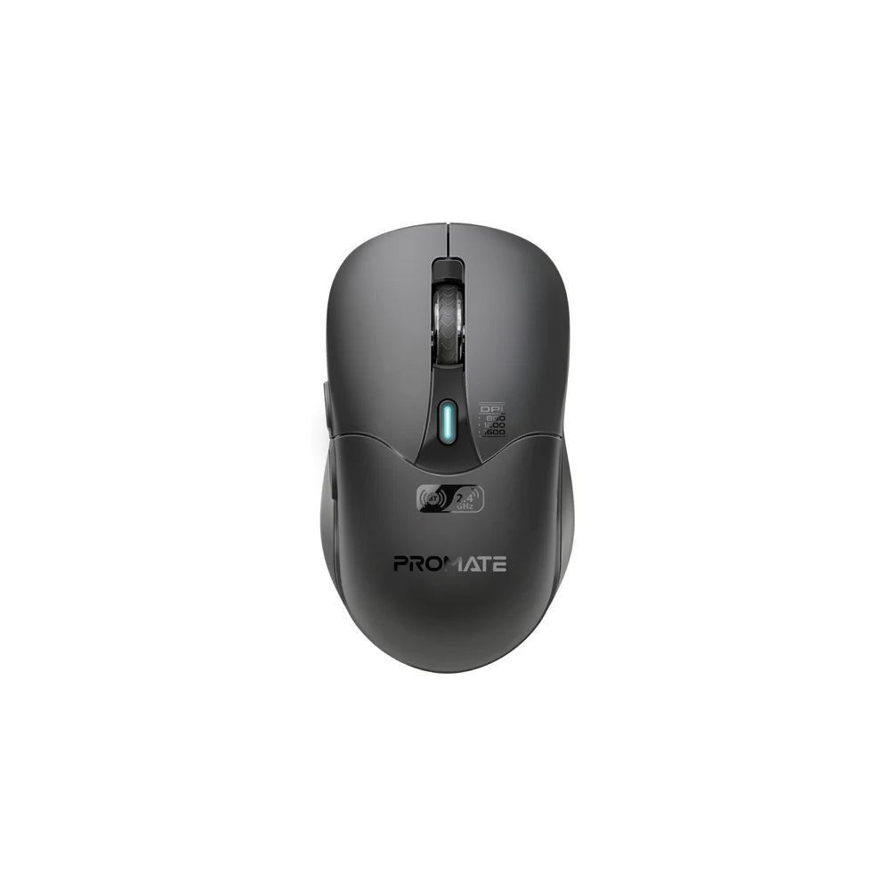 Promate Samo Dual Mode Rechargeable Wireless Mouse with BT & RF Connectivity - Black